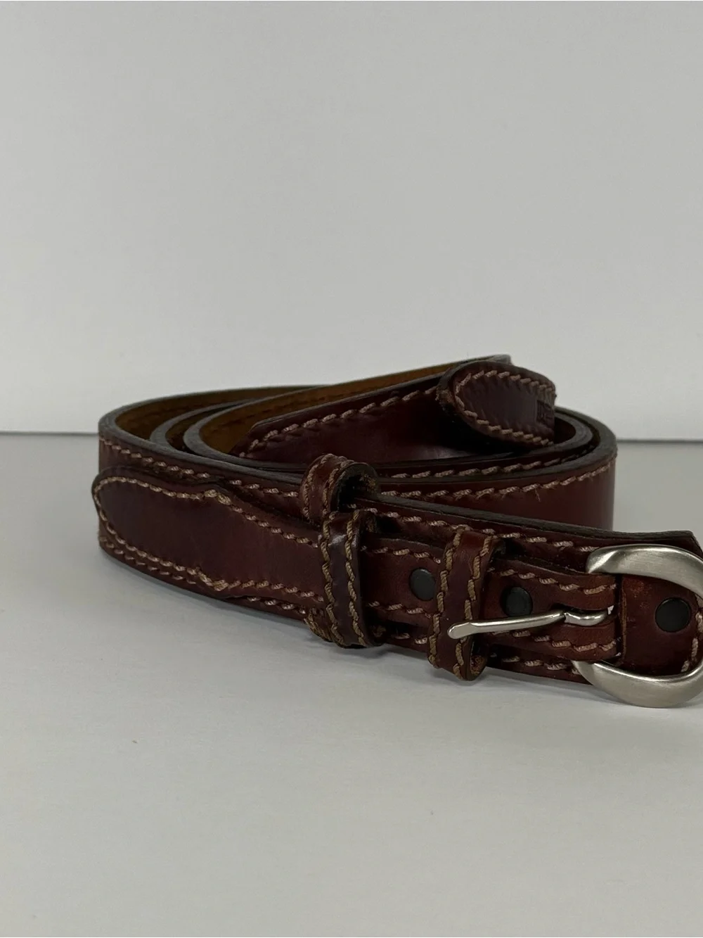 Duluth Trading Company Brown Leather Belt Work Western Size 38 90013 USA Made